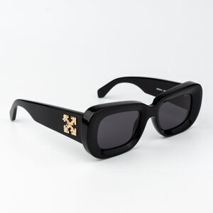 Off-White Black Sunglasses with Gold Logo